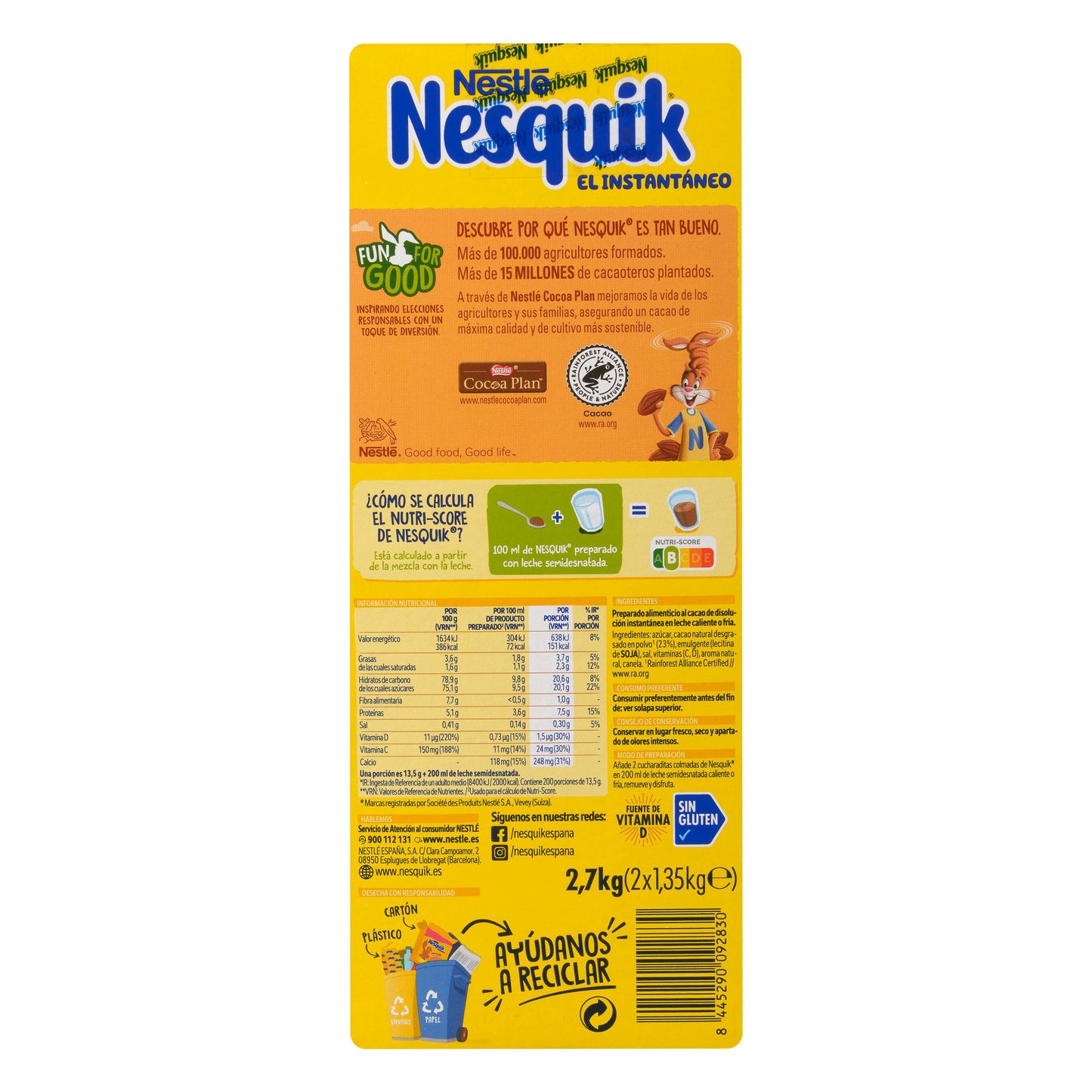 Nesquik Instant Soluble Cocoa 2.70KG