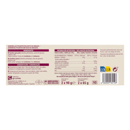 Sardinillas Picantes en Aceite de Girasol Hacendado Pack2