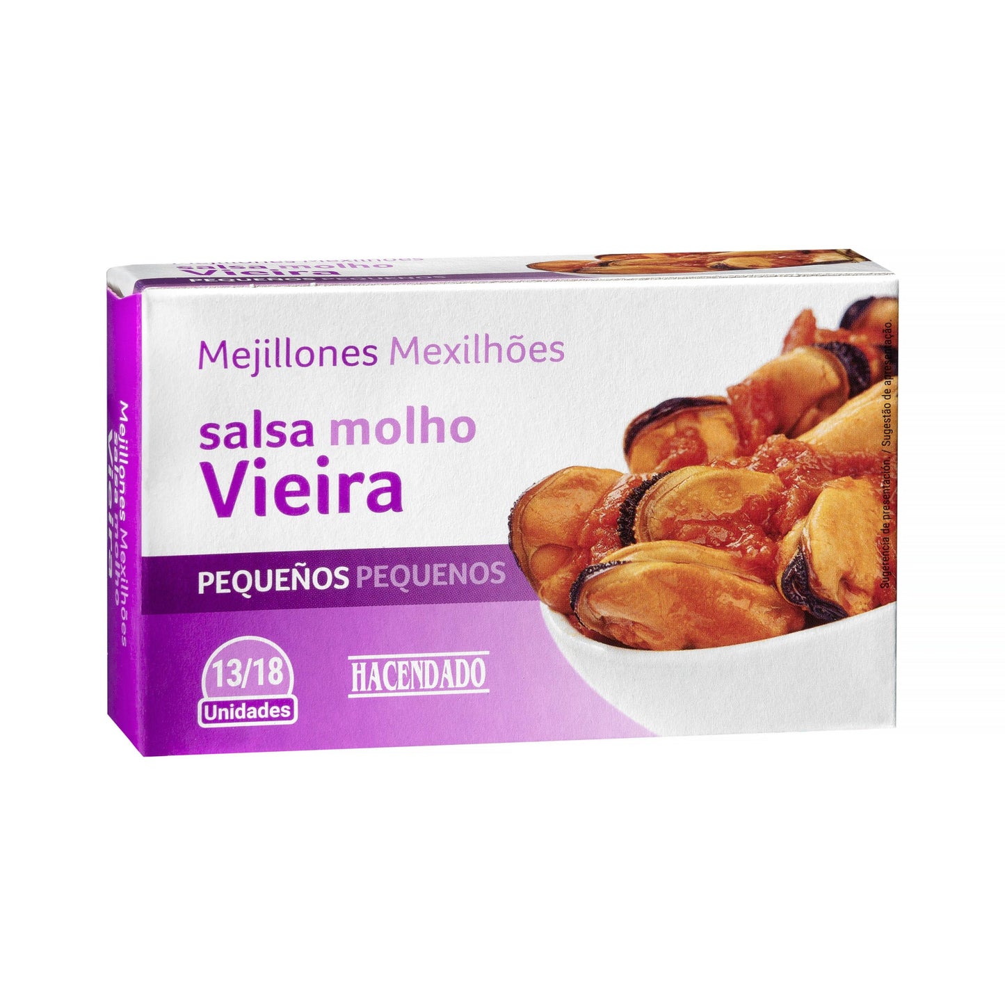 Mejillones en Salsa de Vieira Hacendado Pequeños 13/18 Piezas