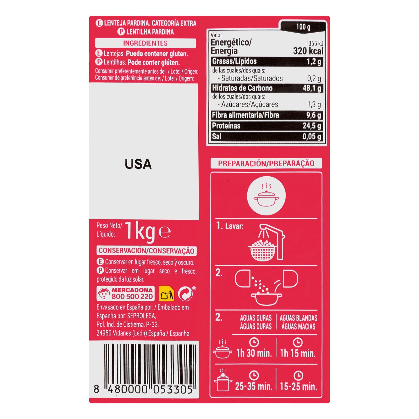 Lenteja Pardina Hacendado