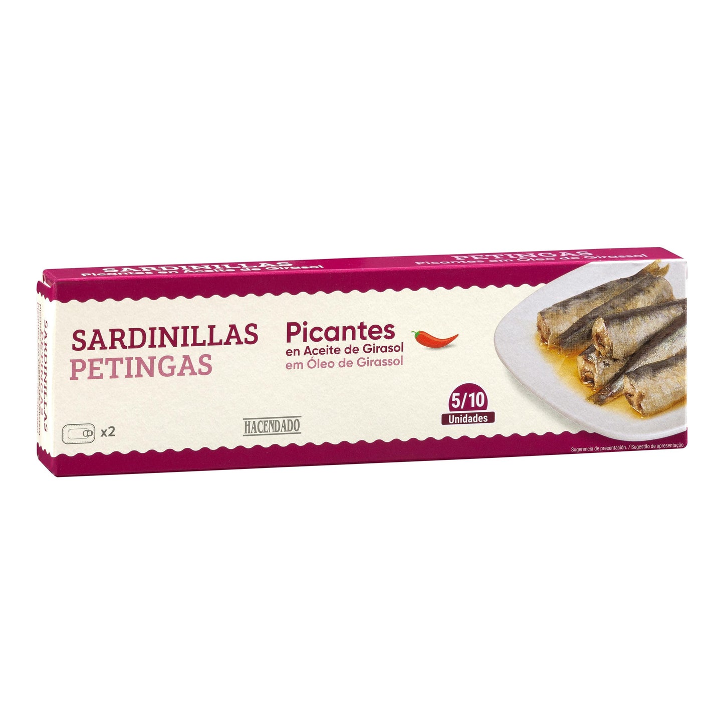 Sardinillas Picantes en Aceite de Girasol Hacendado Pack2