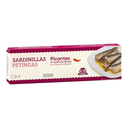 Sardinillas Picantes en Aceite de Girasol Hacendado Pack2