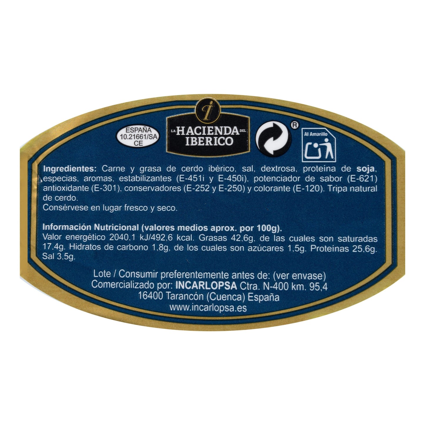 Salchichón Cular Ibérico Extra La Hacienda del Ibérico