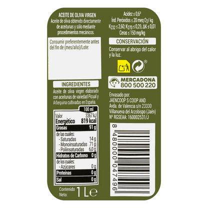 Aceite de Oliva Virgen Hacendado 1L