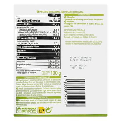 Pistacho Natural Hacendado Pelado