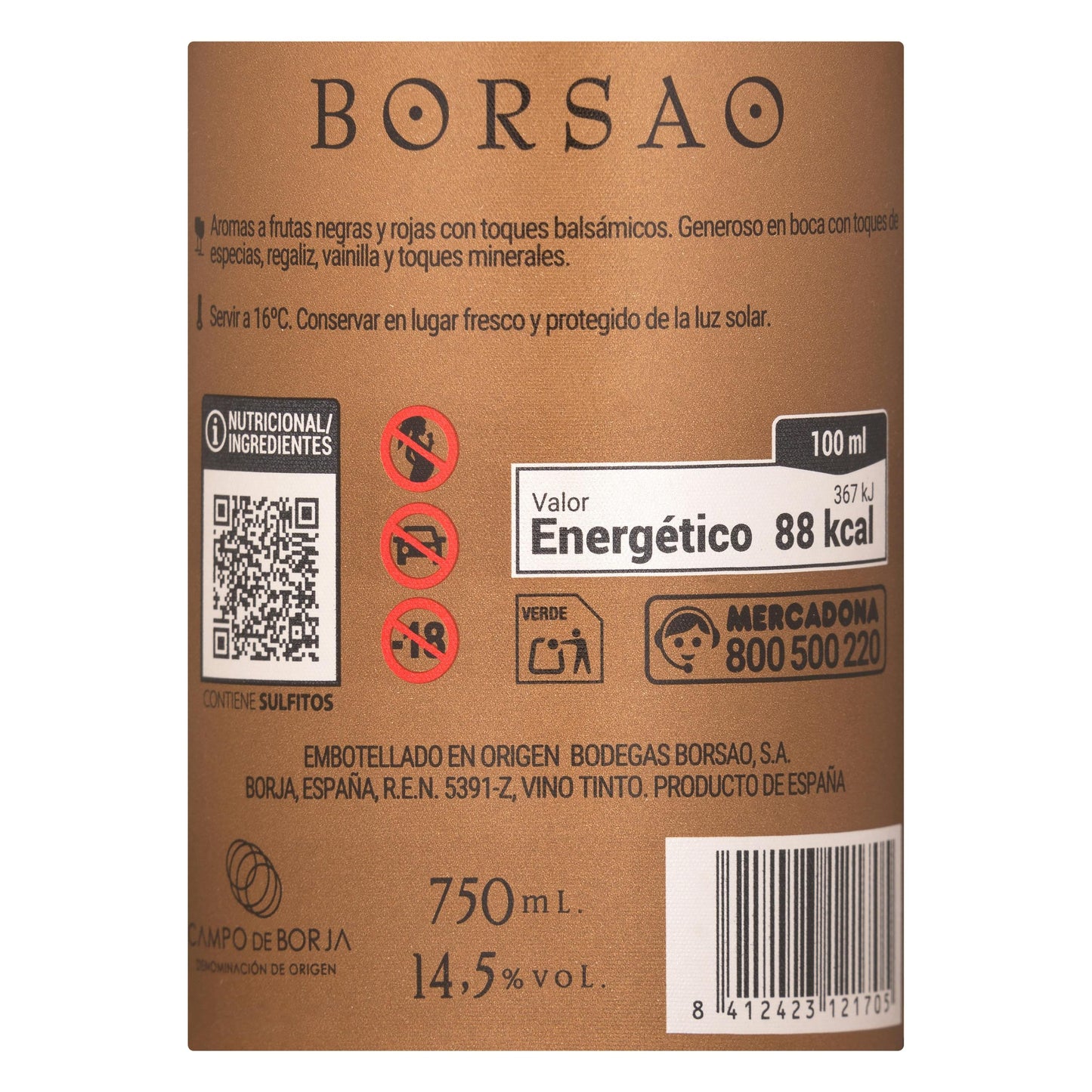 Vino Tinto D.O Campo de Borja Borsao Barrica