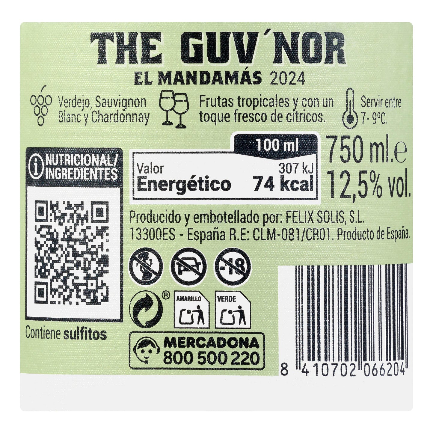 Vino Blanco Afrutado El Mandamás The Guv’Nor