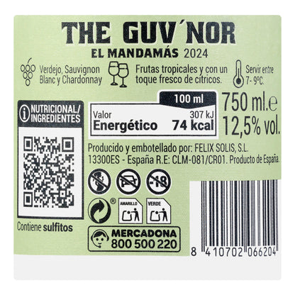 Vino Blanco Afrutado El Mandamás The Guv’Nor
