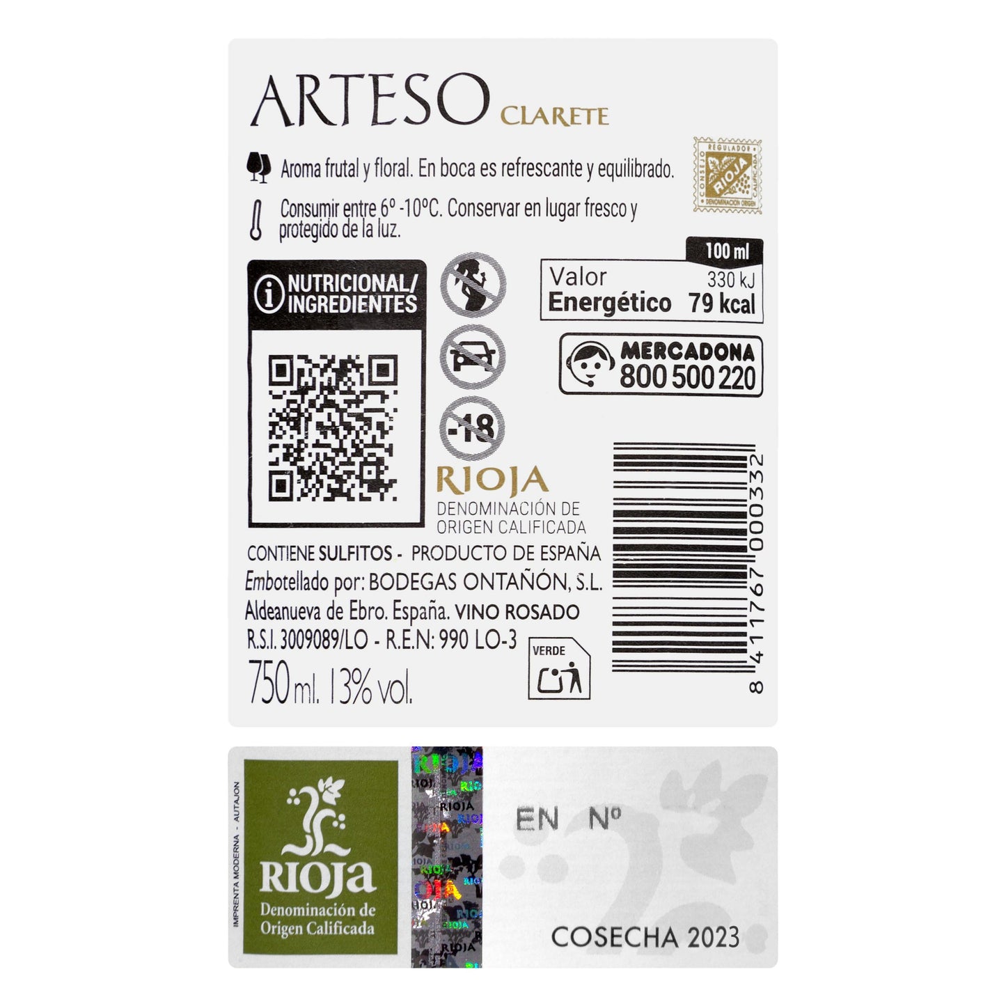 Vino Rosado D.O Rioja Arteso Clarete