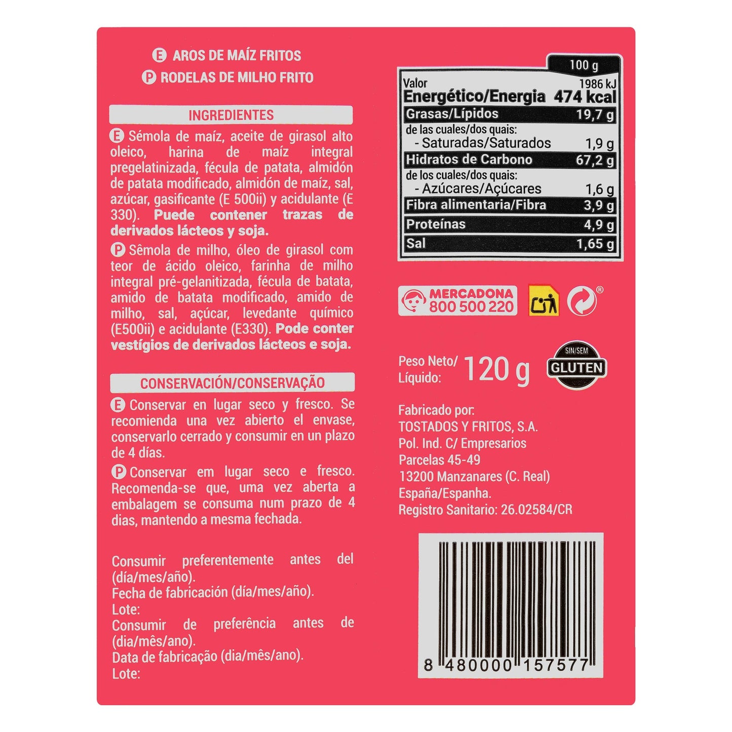 Aros de Maíz Hacendado