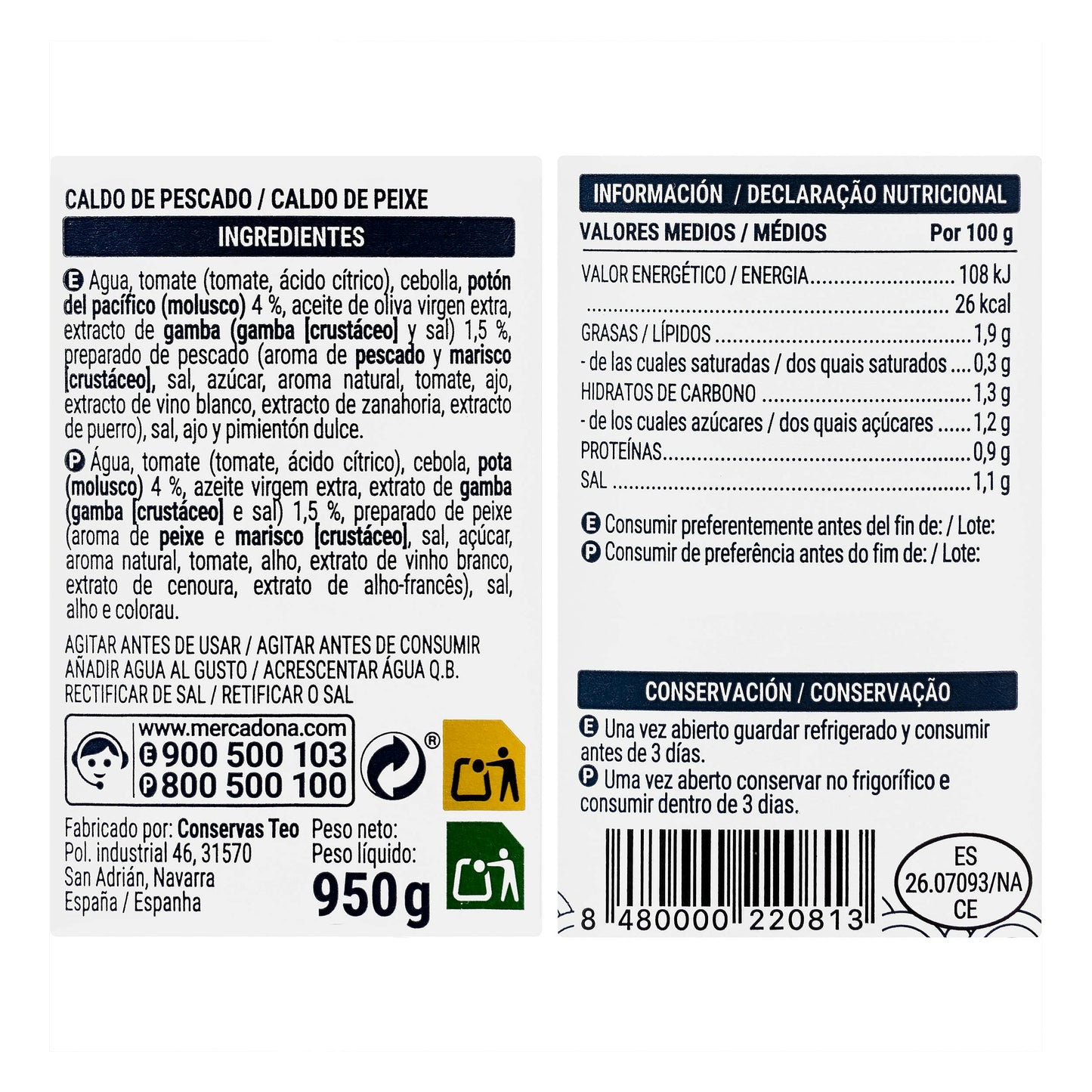 Fumet Caldo de Pescado Hacendado