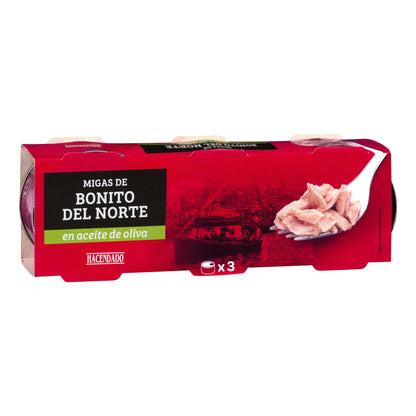 Migas de Bonito del Norte en Aceite de Oliva Hacendado Pack3