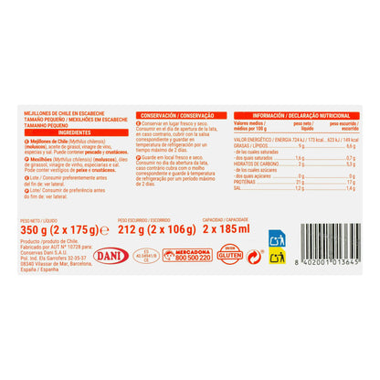 Mejillones en Escabeche Hacendado Pequeños 13/18 Piezas