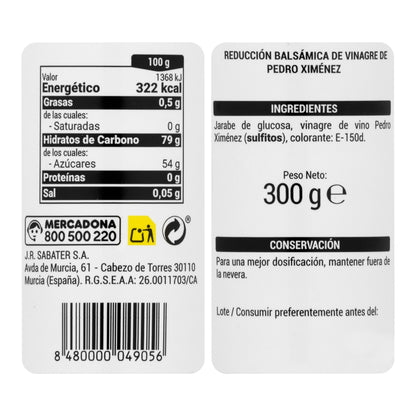 Reducción Balsámica de Vinagre Pedro Ximénez Hacendado