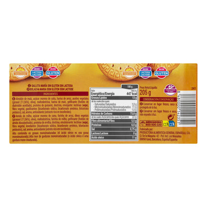 Galletas María Sin Gluten y Sin Lactosa Hacendado