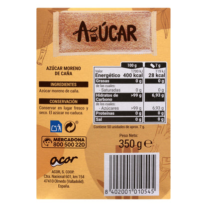 Azúcar Moreno de Caña en Sobres Hacendado