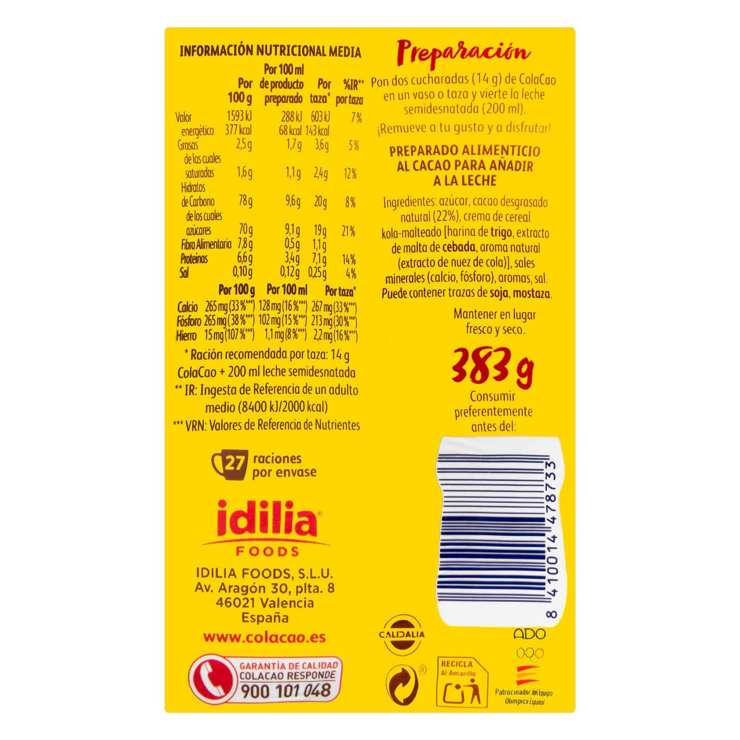 ColaCao Original Soluble Cocoa 383GR