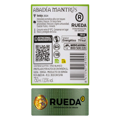 Vino Blanco Verdejo D.O Rueda Abadía Mantrús