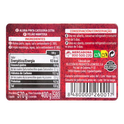 Alubia Cocida Pinta Hacendado