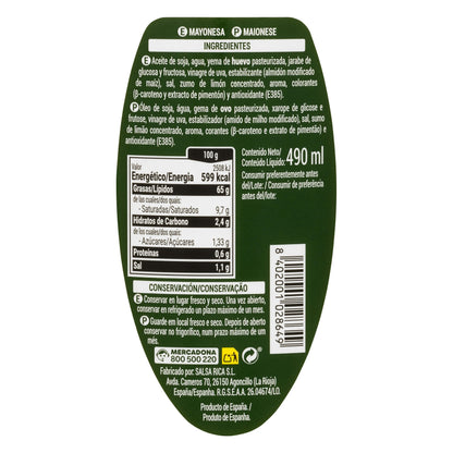 Mayonesa Hacendado 490ML