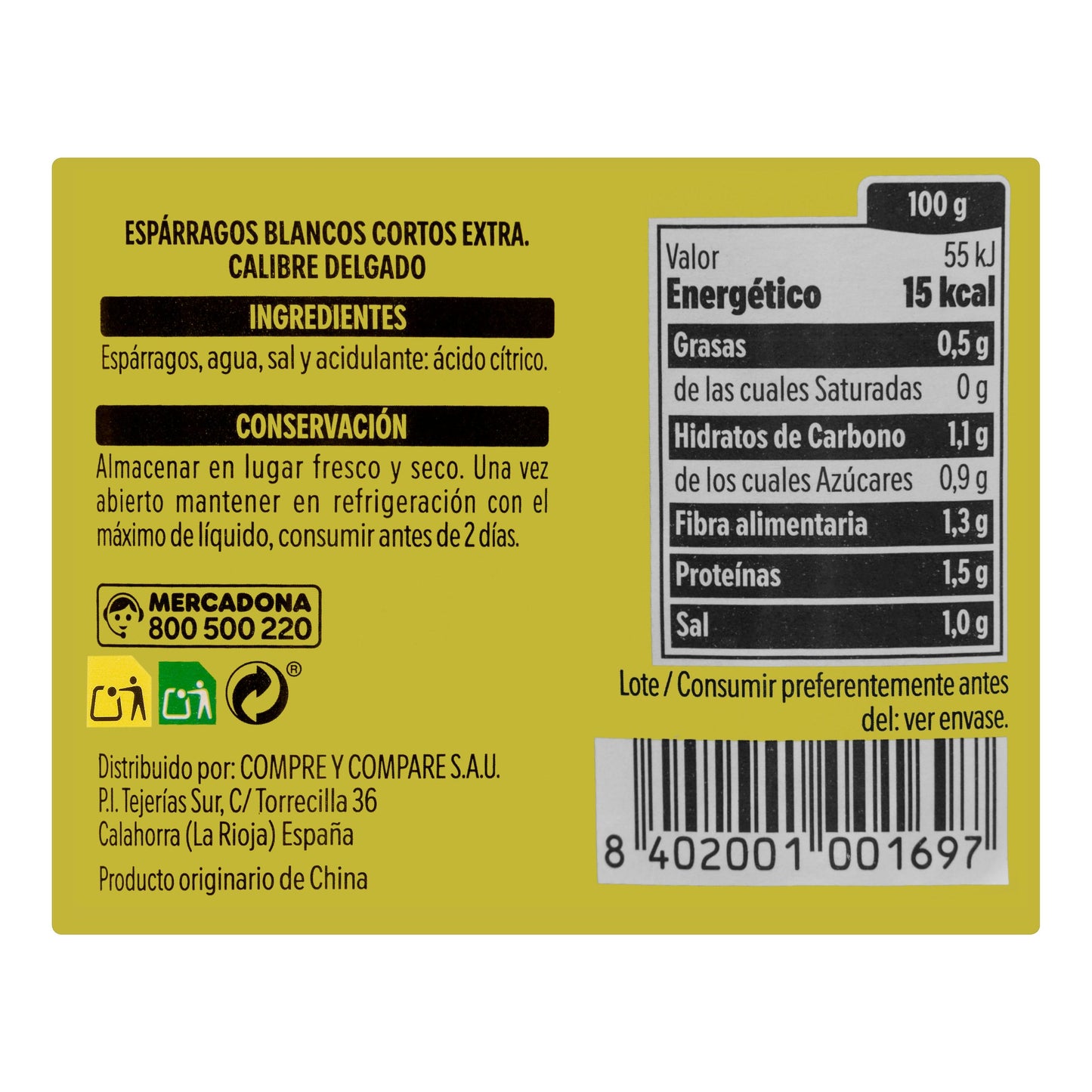 Espárragos Delgados Hacendado