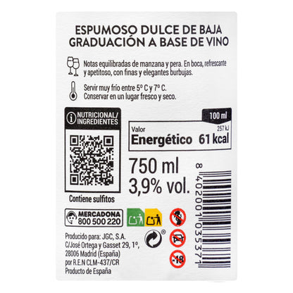 Vino Blanco Espumoso Sabor Manzana y Pera Piccolo Giovanni frizzante