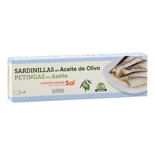 Sardinillas Reducidas en Sal en Aceite de Oliva Hacendado Pack2