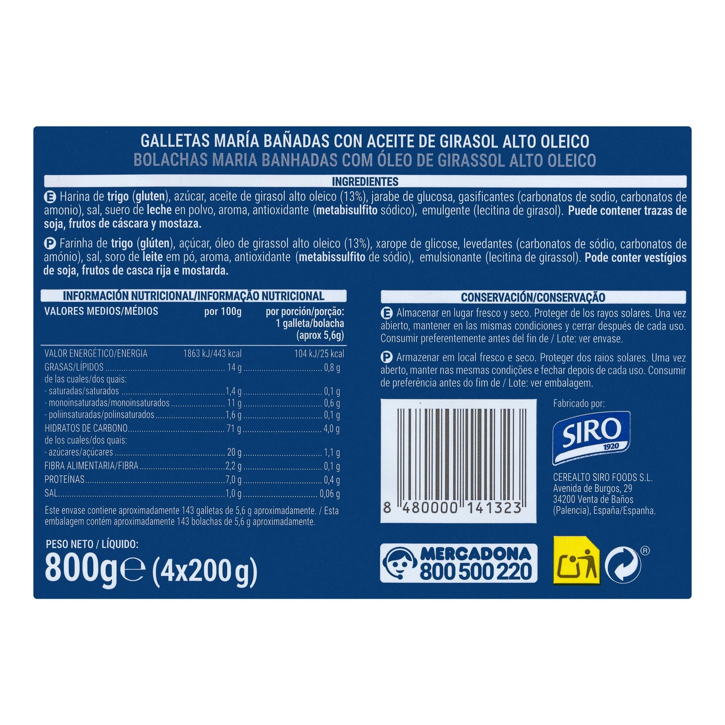 Hacendado Golden Maria Cookies