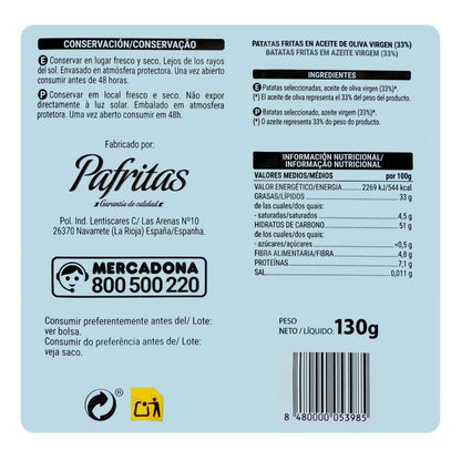 Patatas Fritas 0% Sal Añadida Hacendado