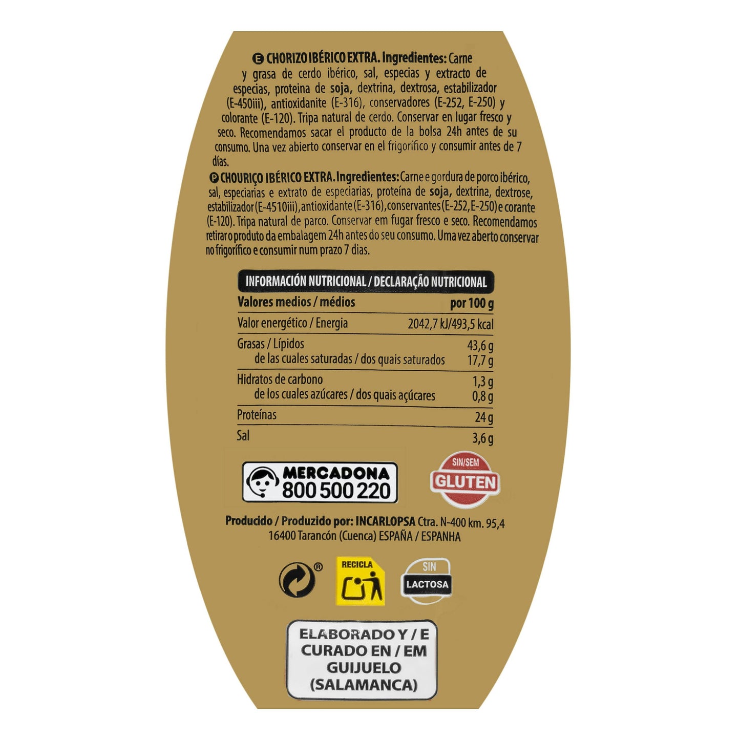 Chorizo Cular Ibérico Extra La Hacienda del Ibérico