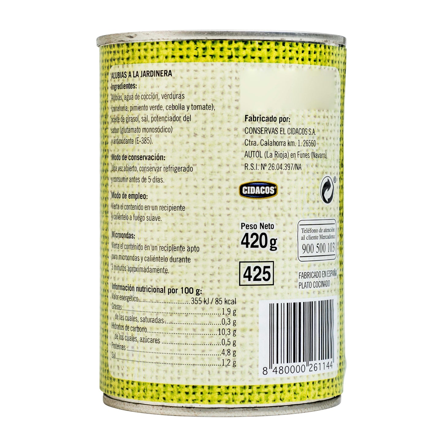 Alubias a la Jardinera Hacendado