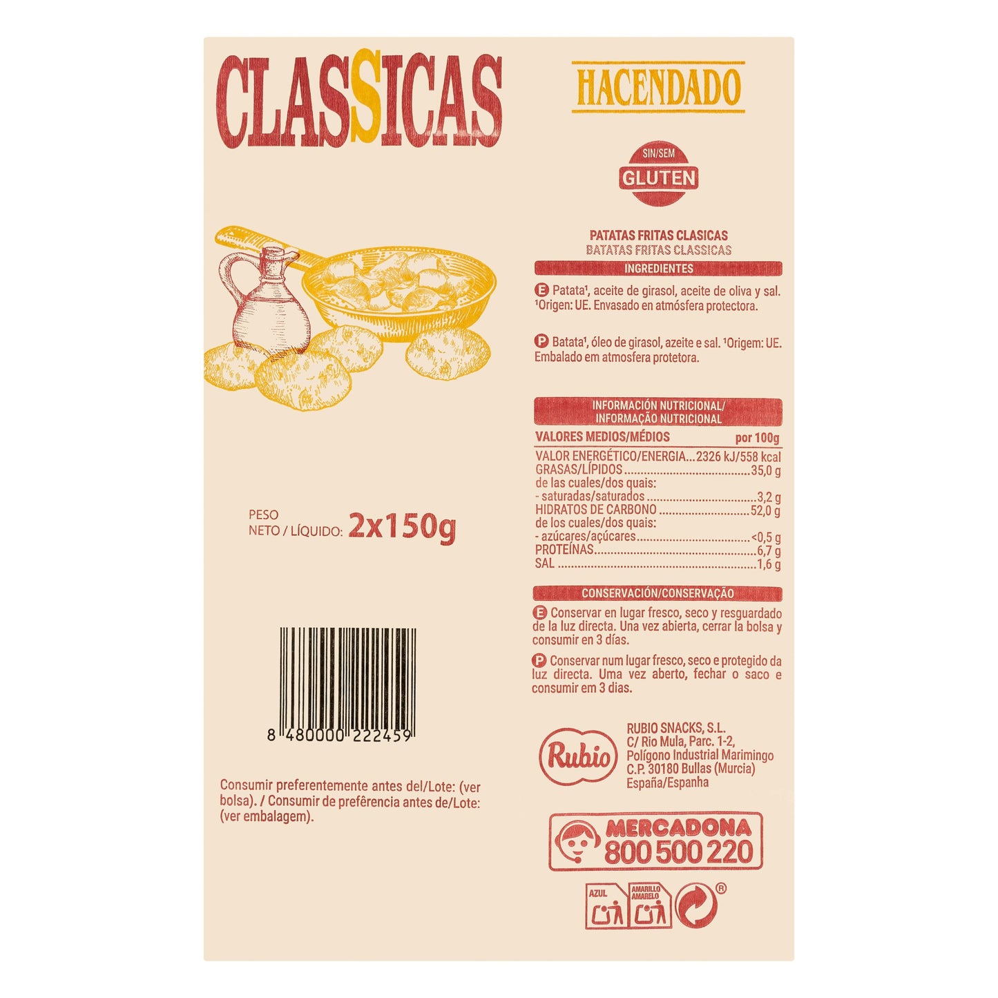 Patatas Fritas Clásicas Hacendado