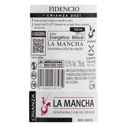 Vino Tinto D.O La Mancha Fidencio Crianza