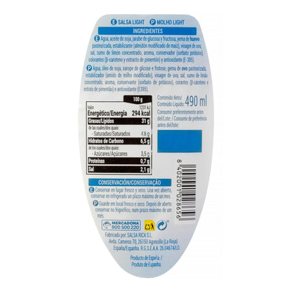 Salsa Light Hacendado 490ML