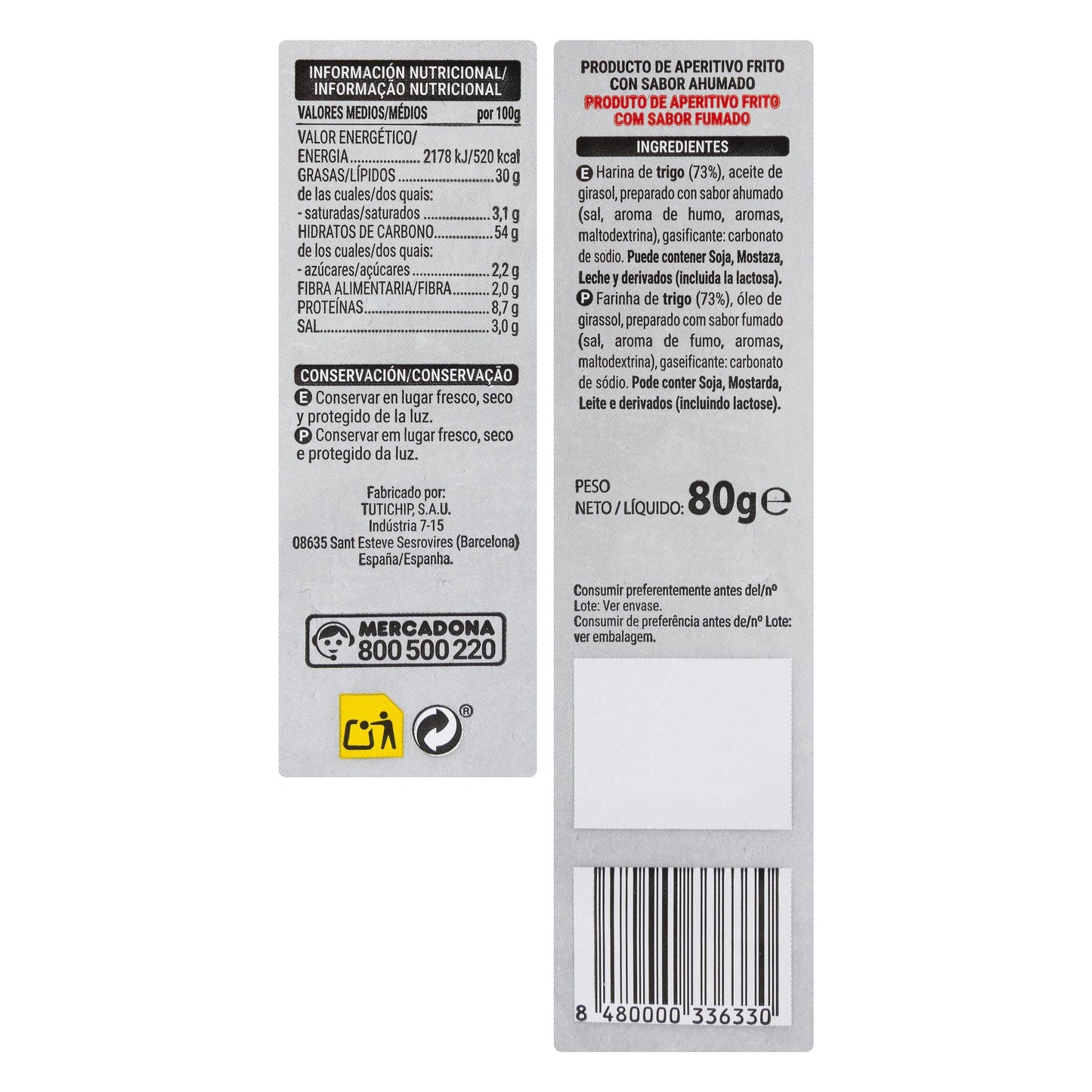 Trigo Snack Sabor Ahumado Hacendado