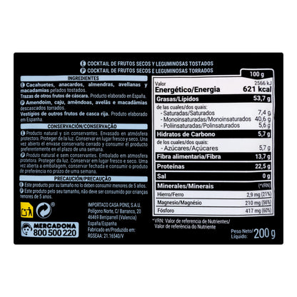 Cocktail Tostado 0% Sal Añadida Hacendado