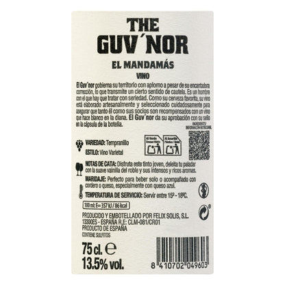 Vino Tinto Tempranillo El Mandamás The Guv’Nor