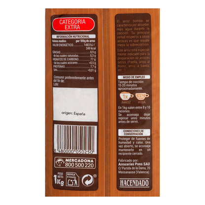 Arroz Bomba Hacendado