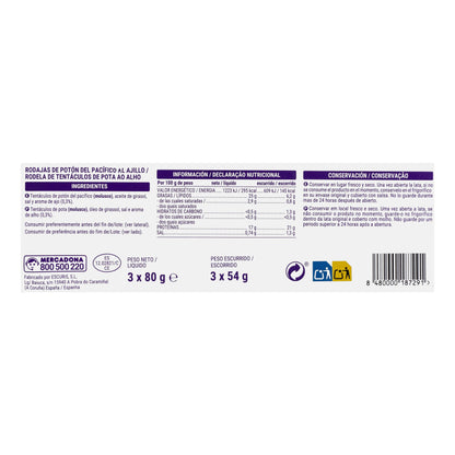 Tacos de Pota al Ajillo Hacendado Pack3