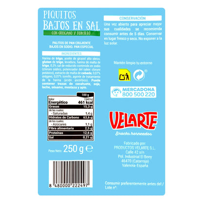 Piquitos Bajos en Sal Hacendado con Orégano y Tomillo