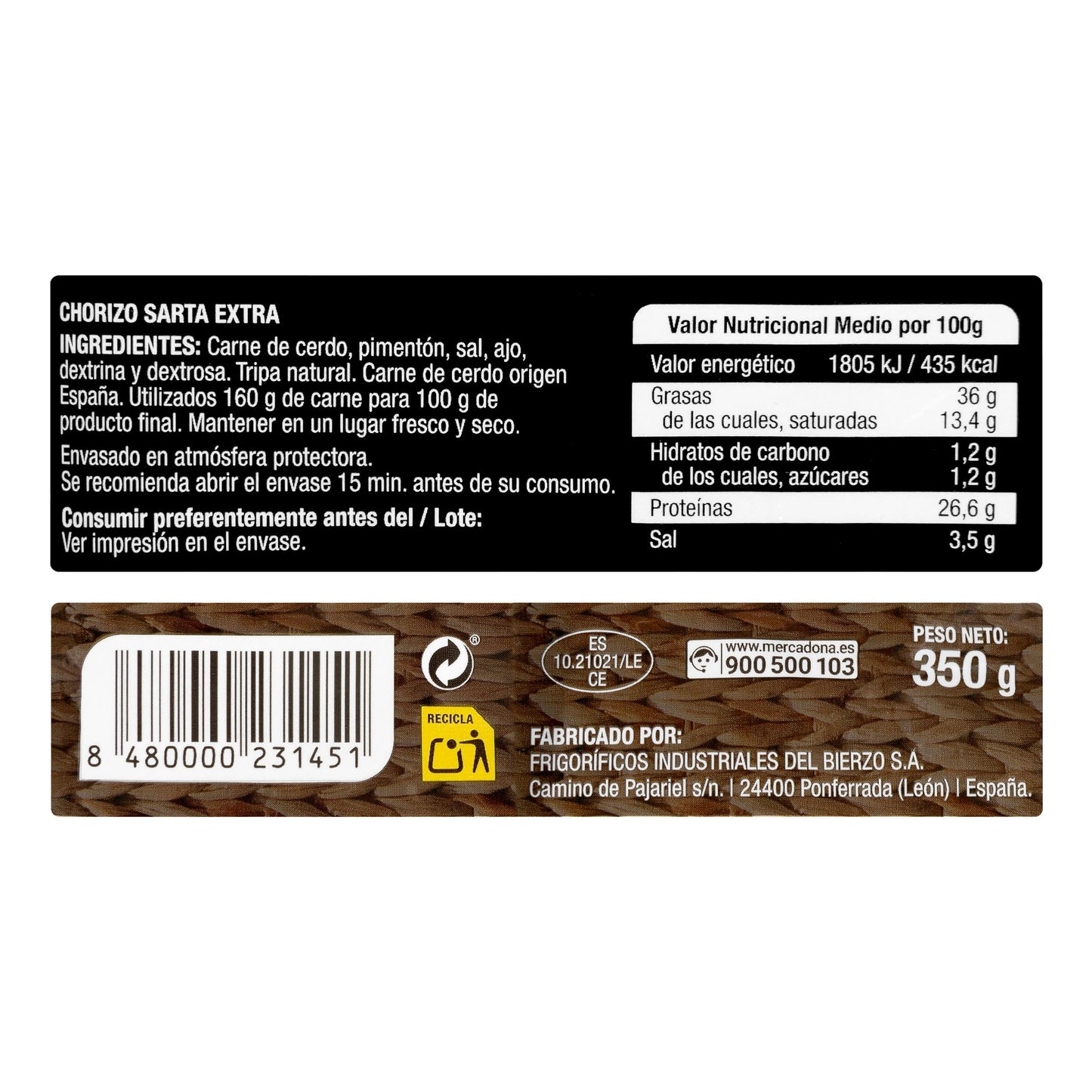 Chorizo Sarta Extra Ahumado De León