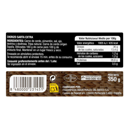 Chorizo Sarta Extra Ahumado De León