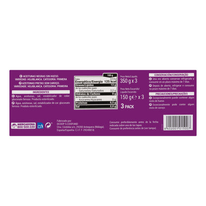 Aceitunas Negras Sin Hueso Hacendado