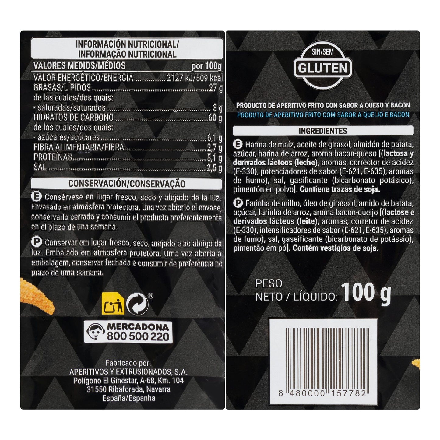 Conos Sabor Bacón y Queso Hacendado