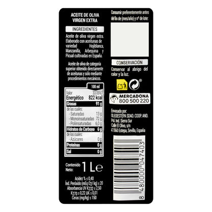 Aceite de Oliva Virgen Extra Hacendado 1L