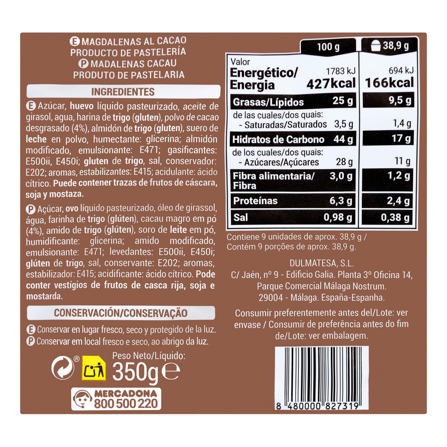 Hacendado Cocoa Muffins