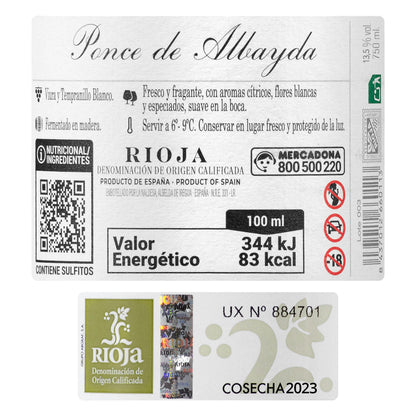 Vino Blanco Viura y Tempranillo D.O Rioja Ponce de Albayda