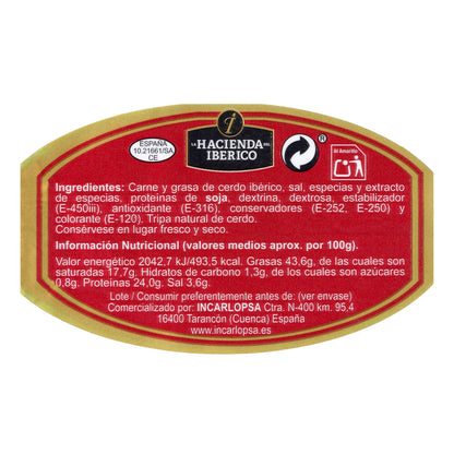 Chorizo Cular Ibérico Extra La Hacienda del Ibérico