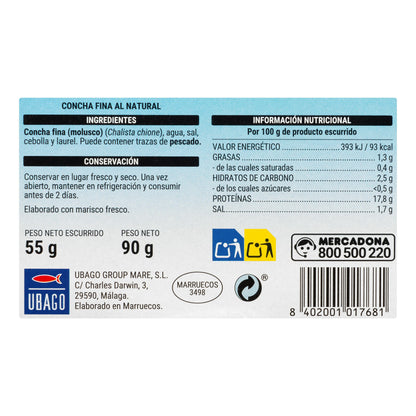 Concha Fina al Natural Hacendado