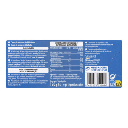 Caldo de Pescado Hacendado en Pastillas